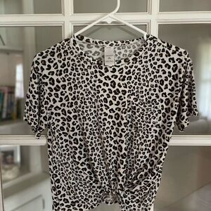 BUNDLE Girls 14-16 XL short sleeve top bundle/ leopard print and gymnastics tees